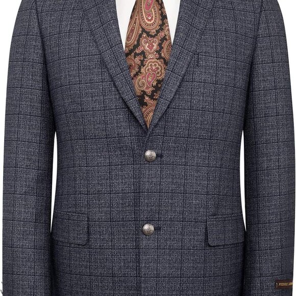 Classic 2-Button Men's Blazer - Big & Tall Stretch Sport Coat in Size 46 Blue - Picture 1 of 4